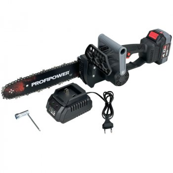 Пила цепна аккумуляторная бесщеточная PROFIPOWER MKDUC-20V 20В,Li-ion х 4.0Ач 1 шт, ЗУ